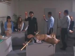 Ιάπωνες x βαθμολογήθηκε ταινία σκλάβος τιμωρημένος/η με groovy κερί dripped επί αυτήν σώμα