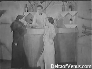 Autêntico clássicos xxx filme 1930s - duas raparigas e um gajo sexo a três