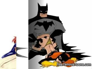 Batman близько для catwoman і batgirl оргії
