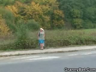 Granny prostitute is picked up and fucked