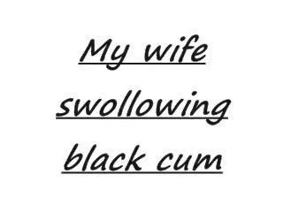 Žmona swollowing juodas sperma